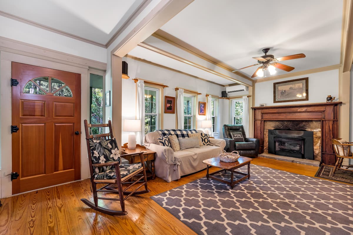 Living area with gas fireplace