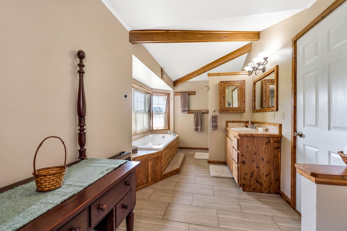 Bathroom with soaking tub