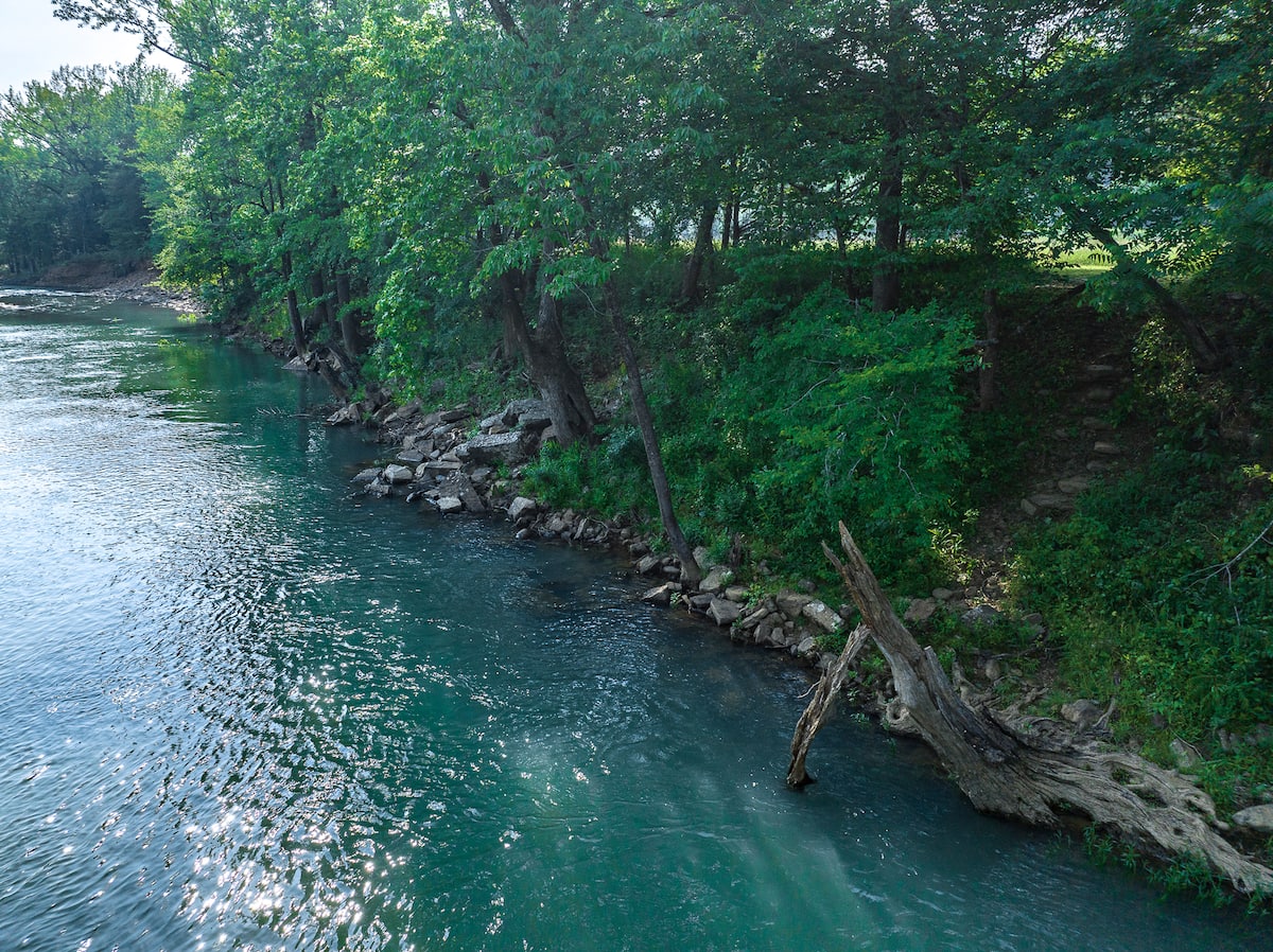 The Mulberry River near the property